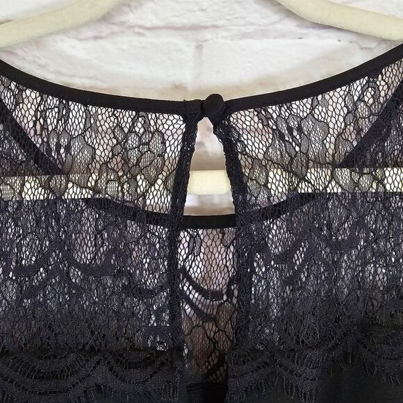 A City Triangles Womens Black Lace Sleeveless Casual Straight Jumpsuit Size XL - Picture 8 of 13